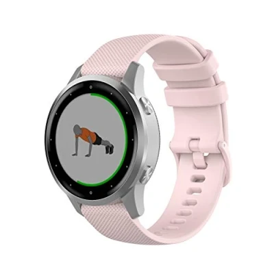 Bild av Wownadu 18mm Klockarmband Snabbkoppling Kompatibel för Garmin Vivoactive 4S/ Vivomove 3S/ Venu 2S Armband, Strap Rosa Silikon Watch Band Forerunner 255S/ 255S Music/ 265S