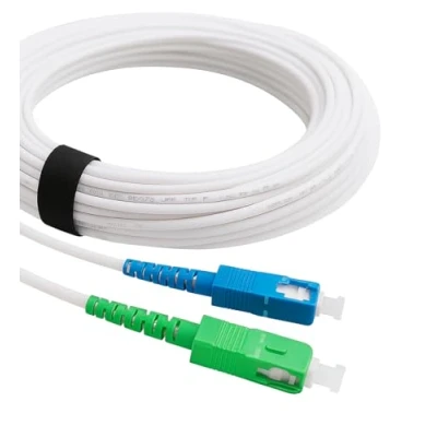 Bild av Elfcam® Fiberoptisk kabel/förlängning (Freebox) singelläge SC APC till UPC strumpeband förstärkt skärm och kontakt mycket tillförlitlig förlust vit, 3M