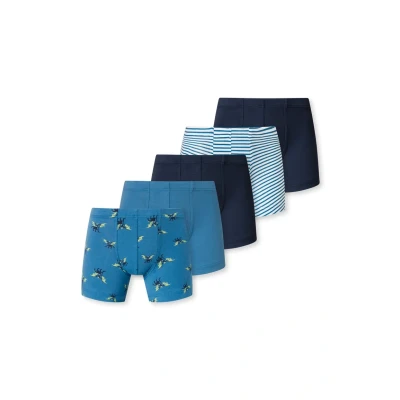 Bild av Schiesser pojkar 5 pack boxershorts kalsonger 95/5 ekologisk bomull storlek 92 underkläder, sorterade 1_181847, 140, Sorterad 140 cm