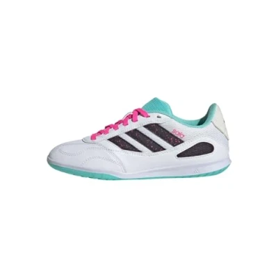 Bild av adidas Performance Super SALA III Unisex Fotbollsskor inomhusskor för barn, Storlek: 28, White/aurora black/flash aqua Textil