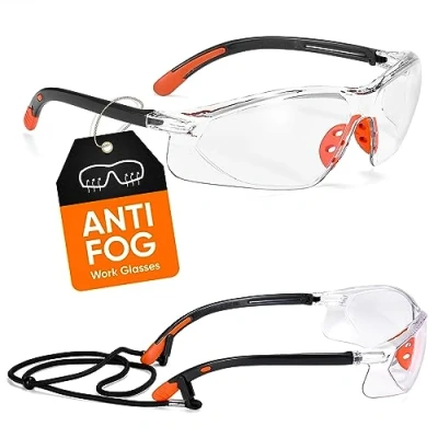 Bild av Safeyear anti repor skyddsglasögon [EN166 certifierad] SG003 imma UV skydd för män och kvinnor, ånga Z87 gör det själv arbete, En storlek, Orange, 1