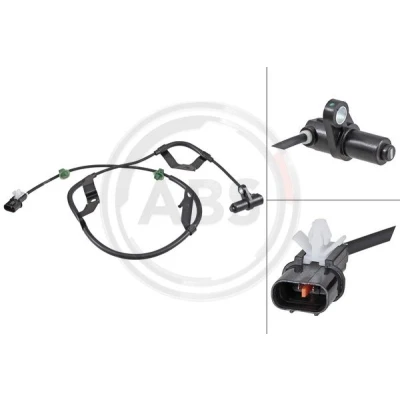 Bild av A.B.S. 31912 Capteur ABS passif 900 noir MITSUBISHI: L200 / Triton IV Pick up