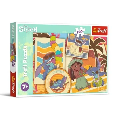 Bild av Trefl Lilo &amp; Stitch, Univers Musical Stitch Puzzle 200 Pièces Colorés avec Personnages de Bande Dessinée, Divertissement Créatif, Loisir Pour les Enfants à partir 7 ans