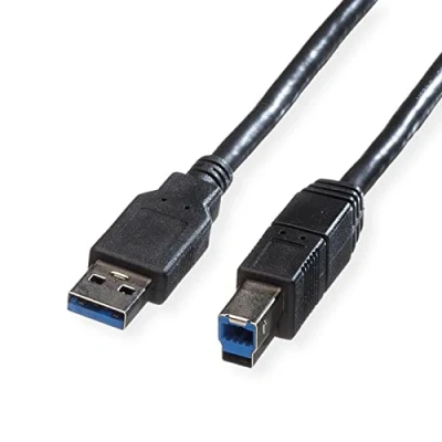 Bild av ROLINE USB 3.2 Gen 1 kabel, typ A B, svart, 0,8 m