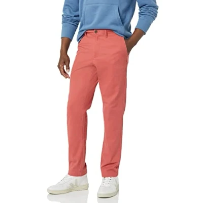 Bild av Amazon Essentials Men&#039;s Lediga stretchiga chinos atletisk passform (finns i Big &amp; Tall), Tvättad röd, 40W / 28L