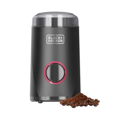 Bild av BLACK+DECKER Elektrisk kvarn 150 W Blad i rostfritt stål Kapacitet 50 g Låssystem Kabeluppsamlare Halkfria fötter Kompakt och elegant Perfekt för kaffe kryddor