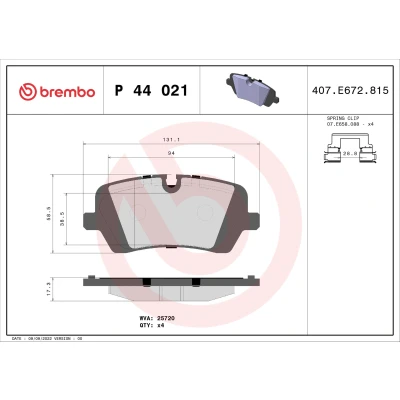 Bild av Bromsbeläggssats, skivbroms BREMBO P 44 021