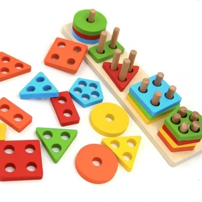 Bild av FadyDail Montessori trä leksak från 1 2 3 år, träleksak motorikleksak baby 6 9 månader babyleksak sorteringsspel barnleksak pedagogisk plug in pussel
