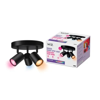 Bild av WiZ LED takspotlight Imageo, 3 ljus rund, svart