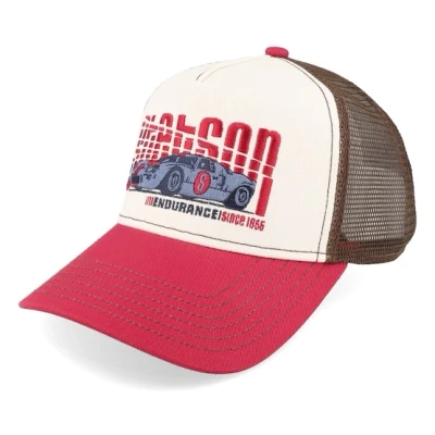 Bild av Stetson Patrol Trucker Cap män/kvinnor basebollkeps av bomull skärmmössa justerbar storlek sköldpadda med nätinsats truckerkeps vinter/sommar keps böjd brim, Endurance röd, 56 60