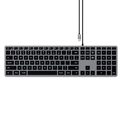 Bild av Satechi Bakgrundsbelyst Tangentbord med Numerisk Knappsats Slim W3 Upplysta Tangenter &amp; USB C anslutning 2022 MacBook Pro/Air M2, 2021 Pro M1 Max, iMac, 2020 Mac Mini