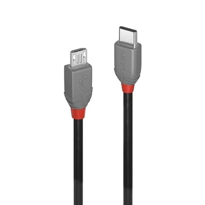 Bild av LINDY 36892 USB 2.0 typ C till Micro B kabel, Anthra Line svart, 2 m