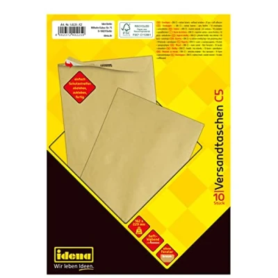 Bild av Idena 10225 Kuvert Brun C5, 162 x 229 mm, Paket med 10