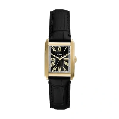 Bild av Fossil herr analog kvartsur med läderarmband FS6091, svart