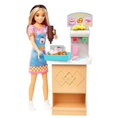 Bild av Barbie leksaker, Skipper docka och snackbarlekset med disk, glass färgförändringsfunktion ytterligare åtta tillbehör, First Jobs, HKD79