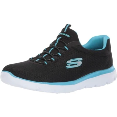 Bild av Skechers Dam Summits Top Player Sneaker, Svart turkos, 38.5 EU