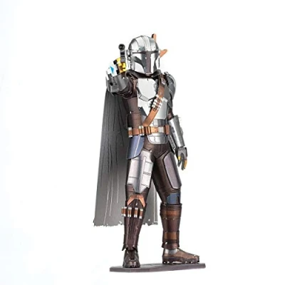 Bild av Fascinations ICX146 Metal Earth metallbyggsatser Star Wars The Mandalorian Mandalorian, laserskuren 3D konstruktionssats, metallpussel, gör det själv modellbyggsats 3 metallplattor från 14 år