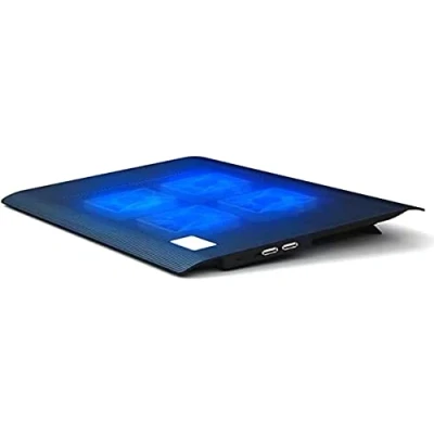 Bild av NK Laptop Kylare Cooler Base 12 17&quot; Fläkt för Bärbar Dator Med Stativ, 4 Tysta fläktar, 2 USB portar, Snabb Kylning, blått LED ljus Svart