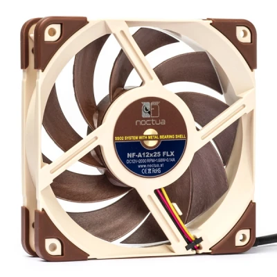 Bild av Noctua NF A12x25 FLX, Tyst Premiumfläkt, 3 pin (120 mm, Brun)