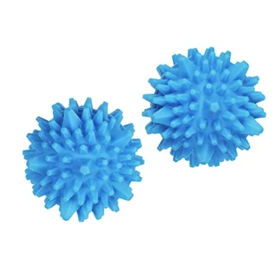 Bild av WENKO Torkbollar set om 2 för variabel användning, mjuk och skrynkelfri tvätt i torktumlaren, med extra stora taggar, igelkottboll händer, fötter fascia, massageboll, ca Ø 7 cm, blå