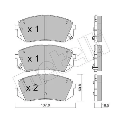 Bild av Bromsbeläggssats, skivbroms METELLI 22 0783 0