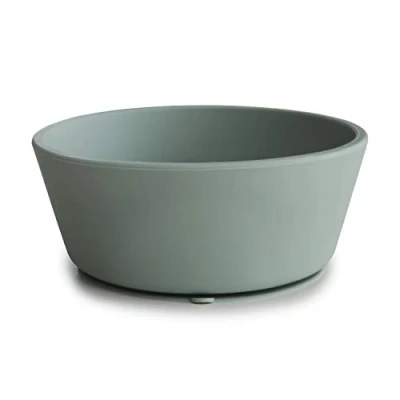 Bild av Mushie Silikonskål med Sugkopp Halkfri för Bebisar och Småbarn Material: Livsmedelsgodkänd Silikon Diskmaskin Mikrovågssäker Cambridge Blue