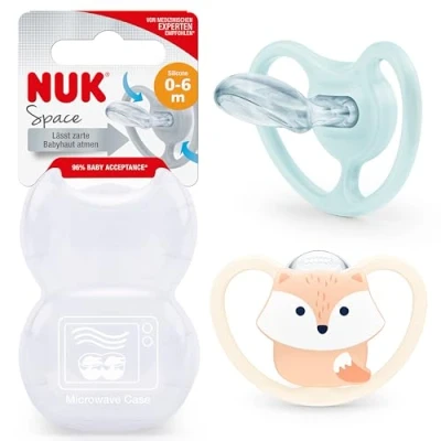 Bild av NUK napp Pacifier Space silikon 2 pack 0 6 mån, räv
