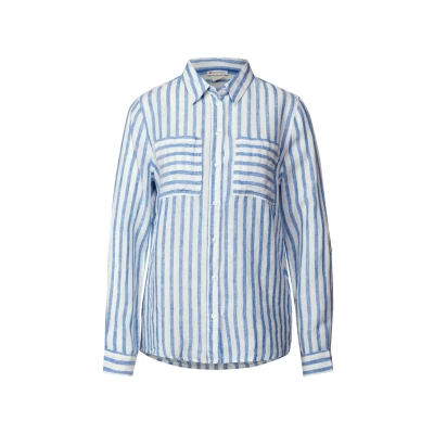 Bild av Street One randig linneskjorta för kvinnor, Serenity Blue, 36