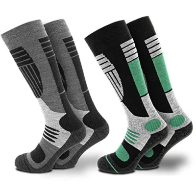 Bild av Occulto skidstrumpor män 2 pack, 4 pack (modell: Felix) par grönsvart 39 42