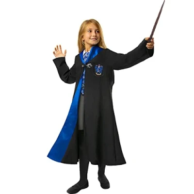Bild av Funidelia Harry Potter Ravenclaw Maskeraddräkt för flicka och pockje Hogwarts &amp; Trollkarlar barn roliga tillbehör fester, karneval Halloween Storlek 135 152 cm