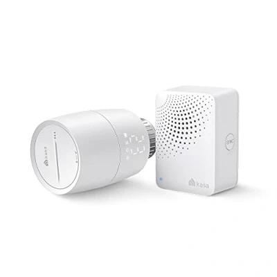 Bild av Kasa Smart radiatortermostat Wifi startkit, inklusive 1 termostat och hub, värmekontroll (Kasa app/scheman/geugnsavläsning, fönsteröppning), kompatibel med Alexa, Google Home