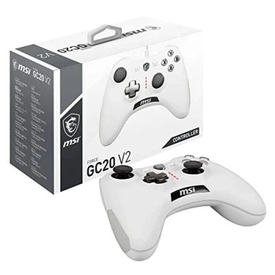 Bild av MSI Force GC20 V2 Blanc USB 2.0 Manette de jeu Analogique/Numérique Android, PC