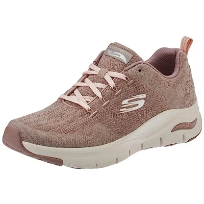 Bild av Skechers Arch Fit Comfy Wave dam Sneaker, Brun, 38.5 EU