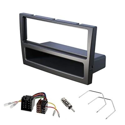 Bild av Audioproject A189 Autoradio Einbauset Radioblende kompatibel med Opel Corsa C Combo Omega B Astra G Vectra Meriva A Agila Tigra Signum radioadapter ISO Entriegelungsbügel schwarz