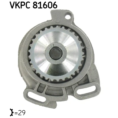 Bild av SKF VKPC 81606 Pompe à eau 29 avec joints Fonte pour transmission par courroie de distribution AUDI: Coupe B3, 80 B4 Berline, B3
