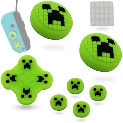 Bild av MatoSan® 4 x joystick lock kompatibla med Switch Grip Joy Con Thumbstick Lite OLED tillbehör Thumb Grips tumkåpor (knappsats grön)