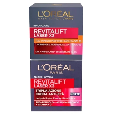 Bild av L&#039;Oréal Paris Revitalift Laser X3 Anti Ages Treating Night och Deep 50,00 ml (Pack of 2) SPF 20 Face Cream +