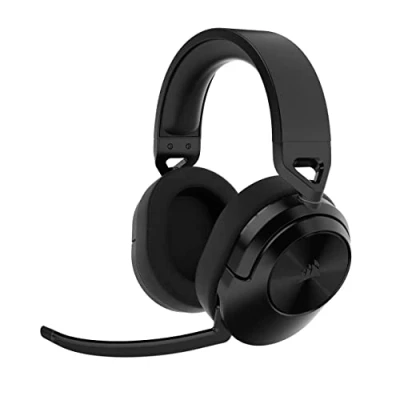 Bild av Corsair HS55 trådlöst core spelheadset 2,4 GHz med låg latens, upp till 15 m Bluetooth räckvidd, lätt konstruktion, Tempest 3D AudioTech stöd på PS5, rundstrålande mikrofon svart