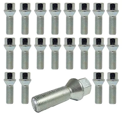 Bild av 20 Tracer hjulskruvar hjulbultar konisk krage M14 x 1,25 28 mm kompatibel med BMW 1 serien, 2 3 4 6 7 X3, X5, X6 Mini
