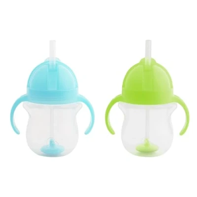 Bild av Munchkin Mugg med klickstängning, sugrör och sugrör, BPA fri, diskmaskinssäker, 207 ml, set om 2, grön/blå