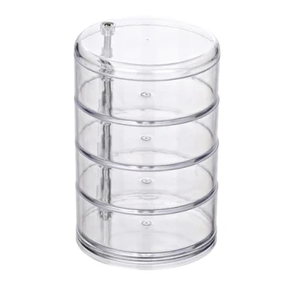 Bild av WENKO 20990100 Kosmetisk organiseringstorn transparent 4 fack, akryl, 11,5 x 17,5 cm,