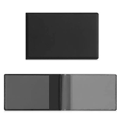 Bild av kwmobile 3 i 1 kortfodral av konstläder 10 x 6,5 cm mini kreditkortsplånbok fodral för kort checkkortsformat svart, 6,5cm, Modern