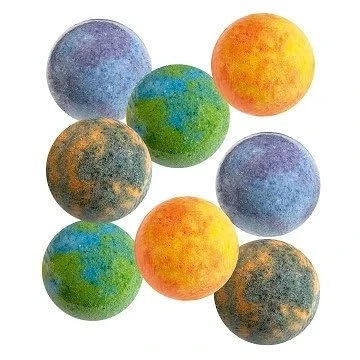 Bild av Depesche 13314 Dino World Galaxy olika färger, 7 färgglada badbomber med fruktig doft, flerfärgade