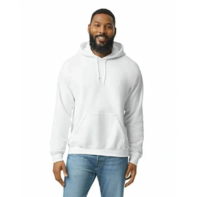 Bild av GILDAN herr Tröja med huva i fleece, stil G18500, vit, L