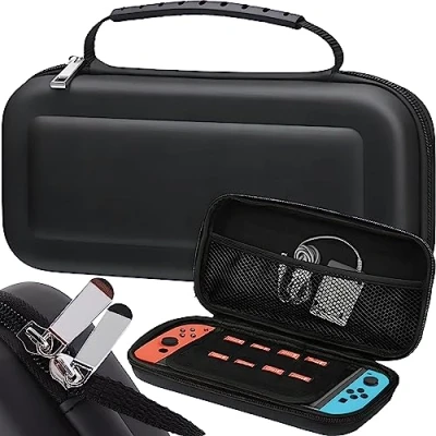 Bild av Retoo Bag kompatibel med Nintendo Switch, Bärväska Switch OLED Cover Case, Skyddsfodral, Hard Portable Travel Console Tillbehör, Skyddsväska