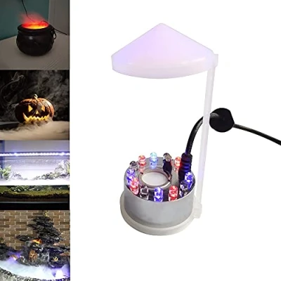 Bild av TASHELLS Ultraljud nebulisator, dimmaskin mini, halloween cauldron dekoration, 12 LED mister dimmaskin, dimfontän