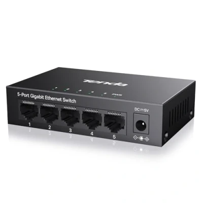 Bild av Tenda TEG1005D Gigabit Switch 5 port nätverksbrytare LAN distributör (Plug and Play Ethernet switch, ohanterad, fläktlös, metallhus)