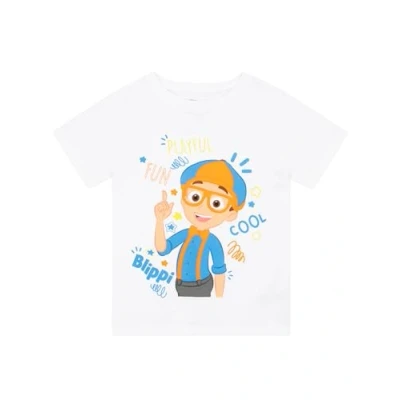 Bild av Blippi Tshirt Kortärmad för pojkar 100% bomull Vit 110