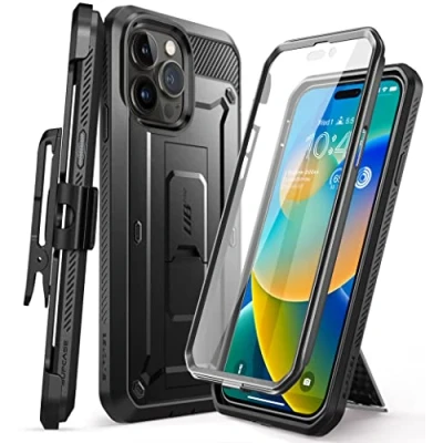 Bild av SupCase utomhusfodral för iPhone 14 Pro Max (6,7 tum) mobiltelefonfodral 360 graders fodral stötfångare skyddsfodral [Unicorn Beetle Pro] med skärmskydd 2022 utgång (svart)