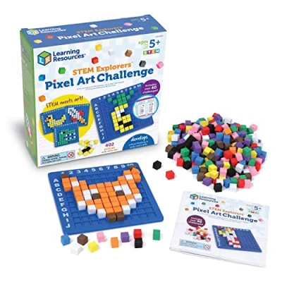 Bild av Learning Resources STEM Explorers Pixelkonstutmaning, 402 delar, från 5 år, leksaker för barn, grunderna i kodning aktiviteter klassrummet